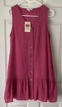 Entro~Pink Sleeveless Dress~Size S~Knee Length~Ruffled Hem - £19.37 GBP