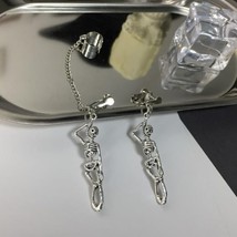 Punk Grunge Stud Earrings for Women 2021 Trend Korean Style Asymmetric Clip on E - £10.33 GBP
