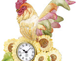 Lenox Rooster Ornamental Clock Figurine Colorful Plumes Sunflowers Quart... - £42.48 GBP