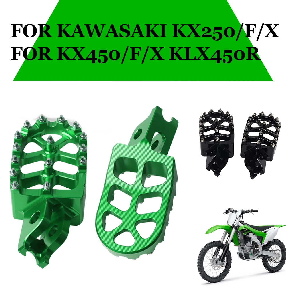 Motorcycle Foot Rest Footpegs Foot Pegs Pedals For Kawasaki KX250F KX250 F KX450F - £18.92 GBP+