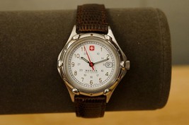 Unisex Watch Wenger SAK Designed Swiss Quartz Kriesler Lizard Band Brown... - $34.64