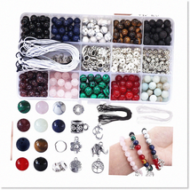 DIY Jewelry Making Kit: 418 pcs Natural Stone Healing Beads - 8mm Crystal Beads, - £42.93 GBP