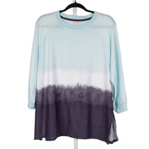 Secret Treasures Womens Sweater Top L 12 14 Pajama Pullover Blue Ombre S... - £10.96 GBP