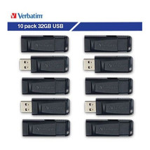 VERBATIM CORPORATION 70893 VERBATIM 32GB USB 10PK BLACK STORE N GO FLASH... - $79.25