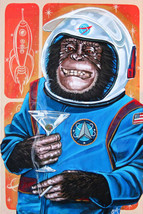 Mongo Returns A Hero Lowbrow Art Canvas Giclee Print Mike Bell Chimp Space NWT - £59.95 GBP+