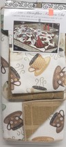 3pc Kitchen Microfiber Set:Drying Mat(16&quot;x24&quot;)&amp; 2 Towels Set,HOT COFFEE,beige,BH - £15.47 GBP