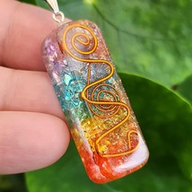 Orgone Necklace Pendant Chakra Reiki Healing Copper Coil Beaded EMF Protection - £4.43 GBP