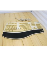 Vtg Microsoft Natural Ergonomic PS/2 Wired Keyboard White 59758 Foam Wri... - $707.73 MXN