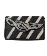 Black and Silver Beaded Evening Bag Glass Bugle and Seed Beads Gorgeous ... - €17,35 EUR