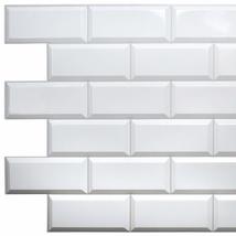 Dundee Deco GRAZPG7125 Pearl White Faux Tile PVC 3D Wall Panel, 3.2 ft X 1.6 ft  - £7.82 GBP+