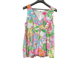 Lily Pulitzer Multicolor Sleeveless Floral Print Womens Blouse Size XL - £30.50 GBP