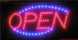 Large animated oval led red and blue neon open sign light for store business bar - £63.94 GBP