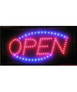 Large animated oval led red and blue neon open sign light for store busi... - £62.57 GBP