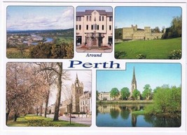 Postcard Harbour Mercat Cross Scone Palace St Leonard&#39;s Church Perth Scotland - £2.32 GBP