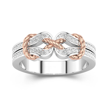 Infinity Wedding Band For Women Love Knot Inspired In Two Tone Anniversary Bands - £90.75 GBP