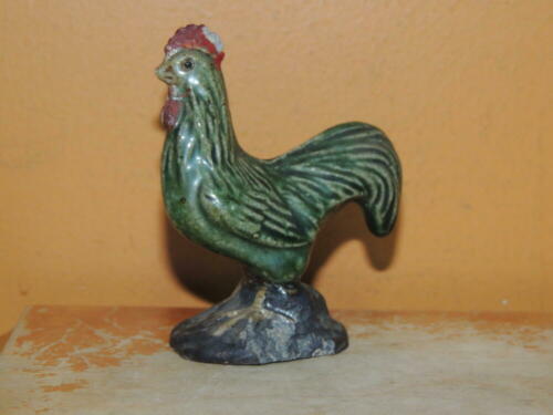 Chinese Mud Chicken 3&quot; brown mark China Mudman Antique c1910 detailed st... - $22.49