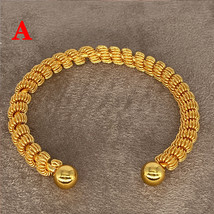 24k Gold Color Ethiopian Jewelry Bangles For Women Dubai Kids Bangles&amp;Bracelet A - £11.88 GBP