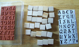 Alphabet Antique Upper Letter + set Stampin Up  discontinued 1998 clamsh... - £17.20 GBP