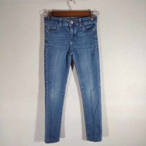 Wonder Nation Jeans Girl&#39;s Youth Size 8 Straight Leg Med Wash Adjustable Waist - £6.38 GBP