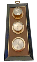 Weather Station Springfield Faux Wood Paneling Barometer Thermometer Humidity - £28.45 GBP