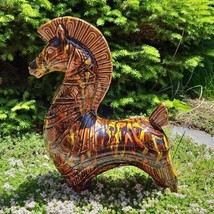 Vintage Ceramic Trojan Horse Statue MCM Mid Century Boho Art Sculpture B... - $78.38
