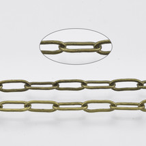 3 Feet Bronze Paperclip Chain Long Link Cable Chain Soldered Brass Unfin... - €7,19 EUR