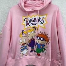 Nickelodeon Womens RugRats Hoodie Size Large Pink Cartoon Sweatshirt Cro... - £15.78 GBP