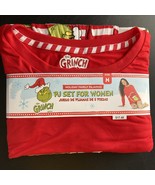 Dr.Seuss The Grinch Pajama Set Women&#39;s Size  M Medium (8-10) Red 2 Pc Set - $21.50 CAD