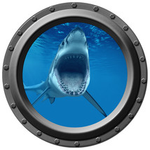 Open Wide Shark - Porthole Wall Decal - $14.00