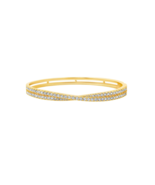 Authentic CRISLU Crossed Bangle in Yellow Gold Plating - MD - $398.02 CAD