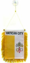 Vatican City Mini Flag 4&quot;x6&quot; Window Banner w/suction cup - $2.88