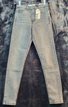 Topshop Jeans Womens Size 2 Gray Denim Cotton Pockets Skinny Leg Flat Front - £17.93 GBP