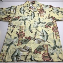 DC Classic Men&#39;s Yellow Hawaiian Shirt Las Vegas Palms Cigars Size XL Ex... - $74.99