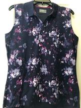 NWT Ladies CALLAWAY Navy & Magenta Purple Sleeveless Golf Shirt - sizes M L & XL image 2