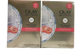 2X Olay Daily Facials Dry Cloths 5 in 1 Daily Hydrating Clean 66 Ct. Each  - £19.63 GBP