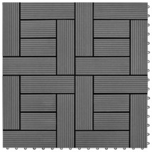 Gray 11 pcs 11.8&quot;x11.8&quot; Decking Tiles WPC 11 ft - £102.21 GBP