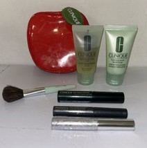 Clinique Makeup Lot Of 7 Items Mascara Facial Soap Apple Travel Bag Brush - $21.29