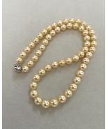 Vibrant Warm Gold_7mm Japanese Golden Dawn Akoya Pearl Necklace, Clarity... - $2,394.66 CAD
