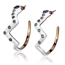 TK2729 - IP Coffee light Stainless Steel Earrings with Top Grade Crystal... - $34.99