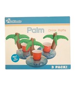 Palm Trees Floating Blow Up Drink Rafts 3/box NWT - $20.75 CAD