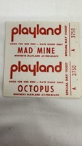 1960s San Francisco PLAYLAND-AT-THE-BEACH~VINTAGE Mad Mine &amp; Octopus Ride Ticket - £4.73 GBP