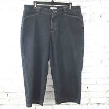 Cato Capri Womens 12 Denim Cropped Jeans Dark Wash Stretch Mid Rise - $17.99