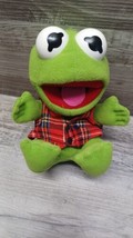 1987 Vintage Baby Kermit Plush Toy Jim Henson Green 6&quot; Pre-owned  - £12.27 GBP