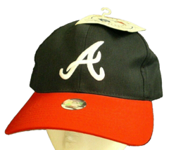Atlanta Braves Vtg 90s Red Bill Snapback Baseball Hat Cap (Twins Enterprise) New - £17.52 GBP