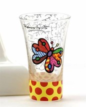 Romero Britto Butterfly Shot Glass Rare Retired Collectible Bar Shooters #331651