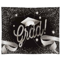 10X8Ft Soft Fabric 2022 Class Graduation Black And Silver Photography Backdrop P - £71.84 GBP