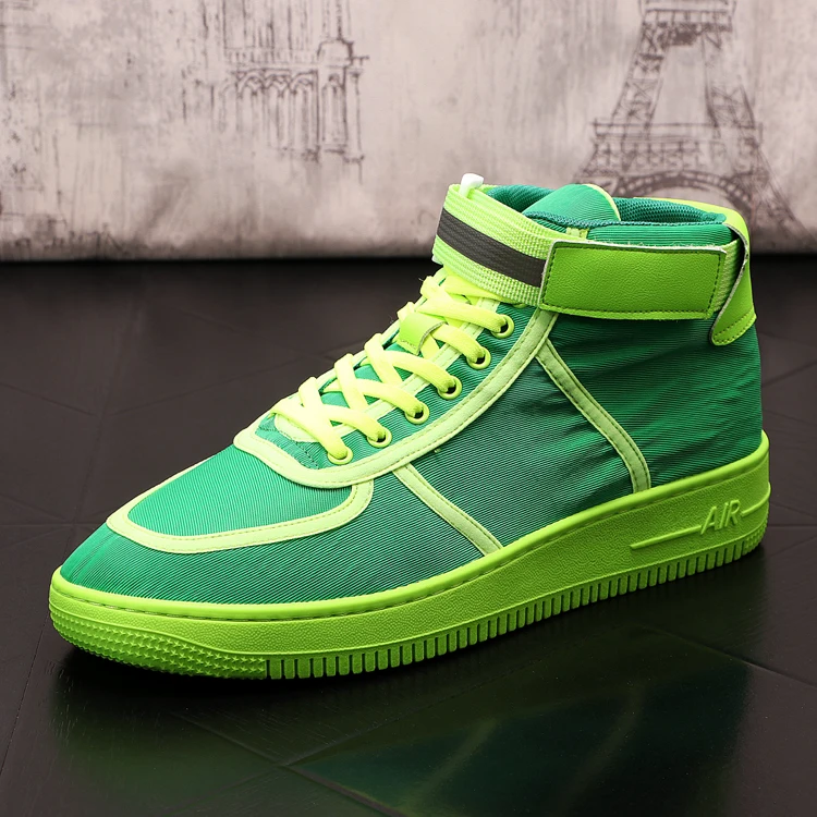 Purple Green  Canvas Men  High Tops Casual Shoes Trainers Flat d Shoes Zapatilla - £184.89 GBP