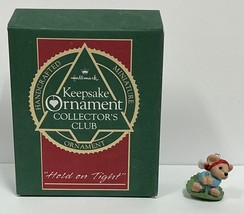 Hallmark Keepsake Christmas Ornament Collectors Club Hold On Tight 1988 Mouse - £7.88 GBP