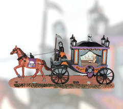Lemax Spooky Town Victorian Hearse Horse Drawn Burial Reaper Halloween Decor - $39.55