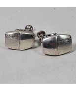 Vintage Screw Back Earrings Silver Tone Block Style .75 Inch - $18.59 CAD